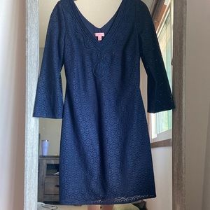 Navy Blue Lilly Pulitzer Lace Mini Dress